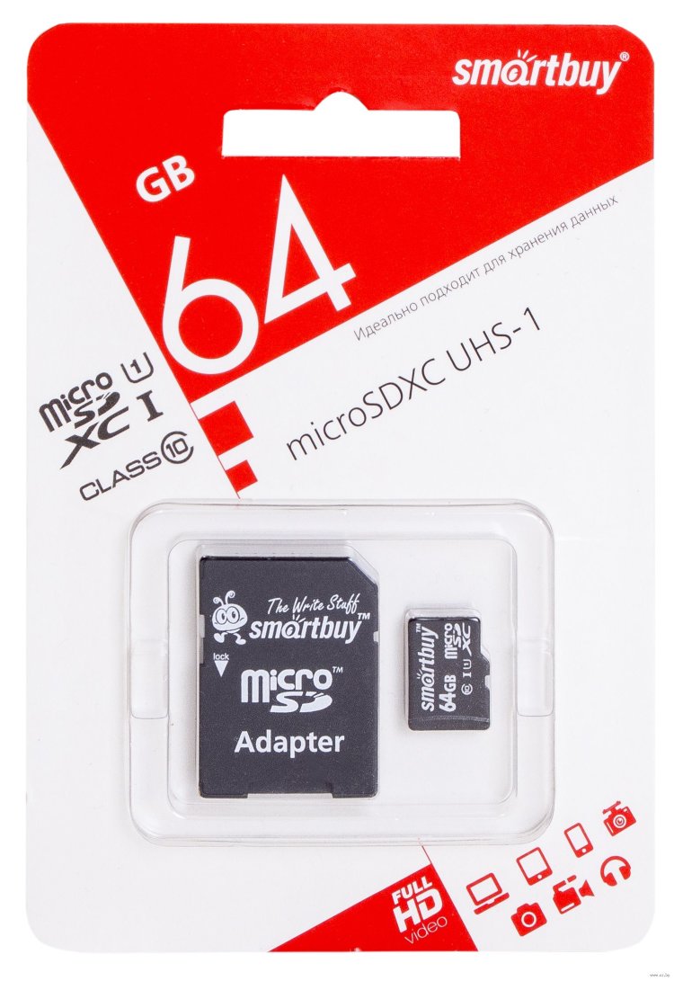 Карта памяти SmartBuy 64gb Micro SD Class 10
