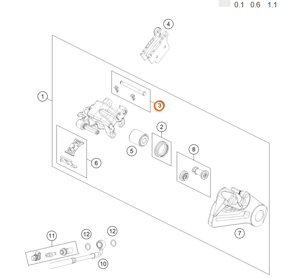 Направляющая тормозного суппорта KTM OEM 54813082000