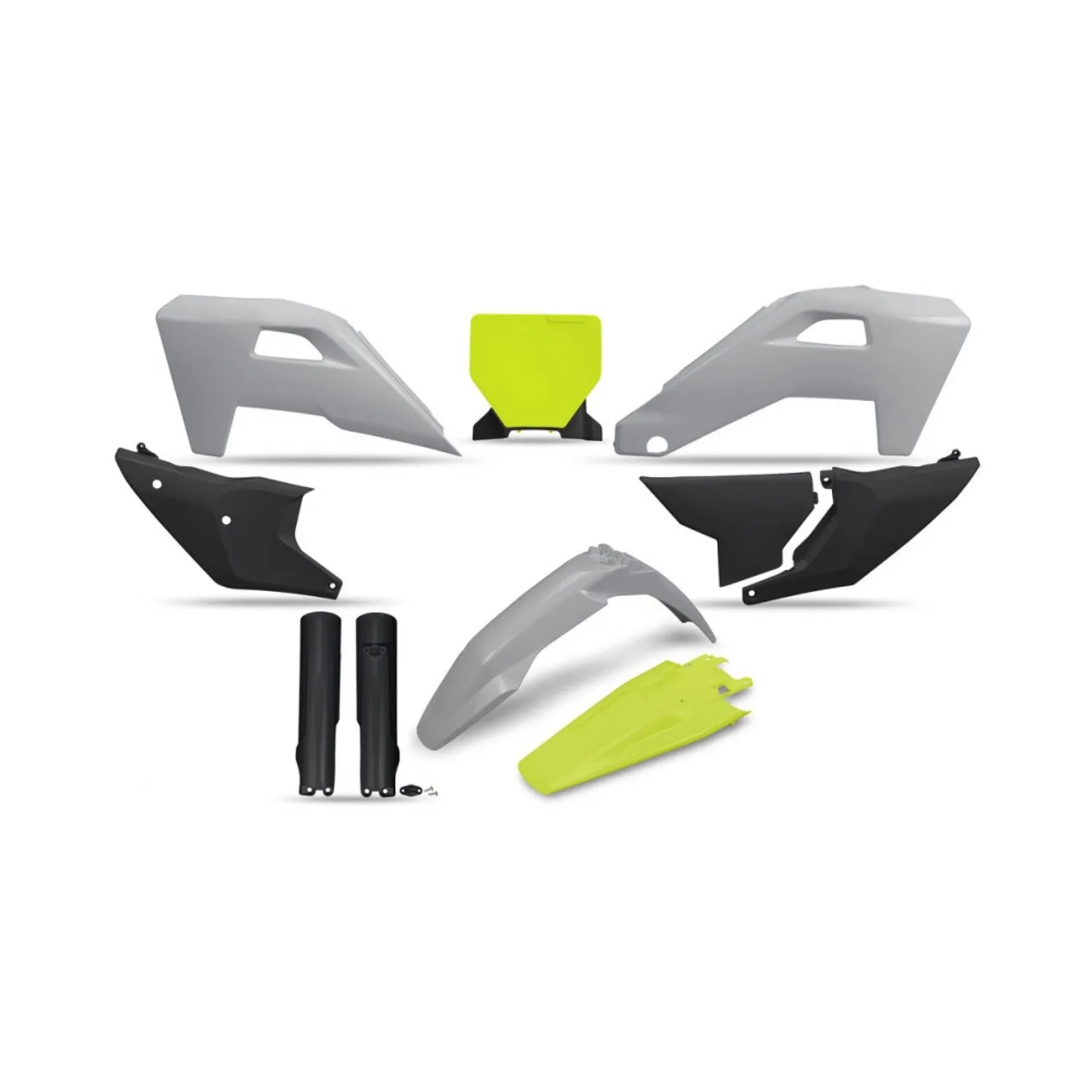 Комплект пластика Ufo HUKIT630F@555 Husqvarna Кросс 2023+ Эндуро 2024+ серый черный