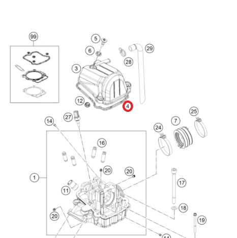 Прокладка клапанной крышки KTM OEM 79536053000 KTM 450 SX-F