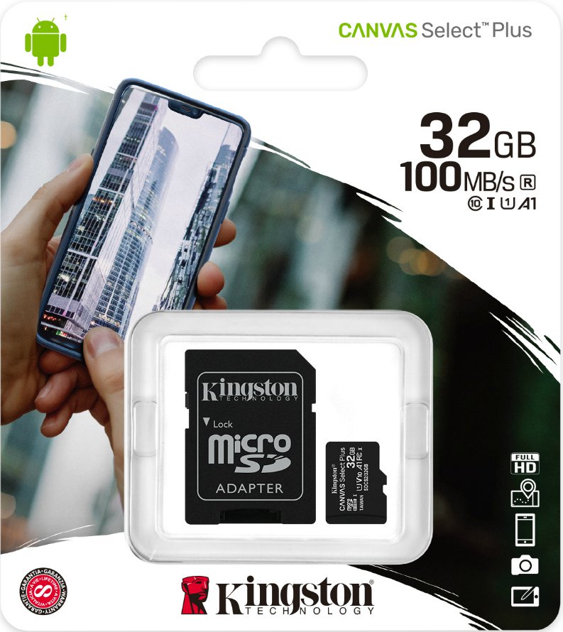 Карта памяти MicroSDHC 32 Gb Kingston class 10 100Mb