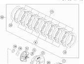 Комплект сцепления KTM OEM 79532010033 EXC-F 350 450 2018+, 250 2021+
